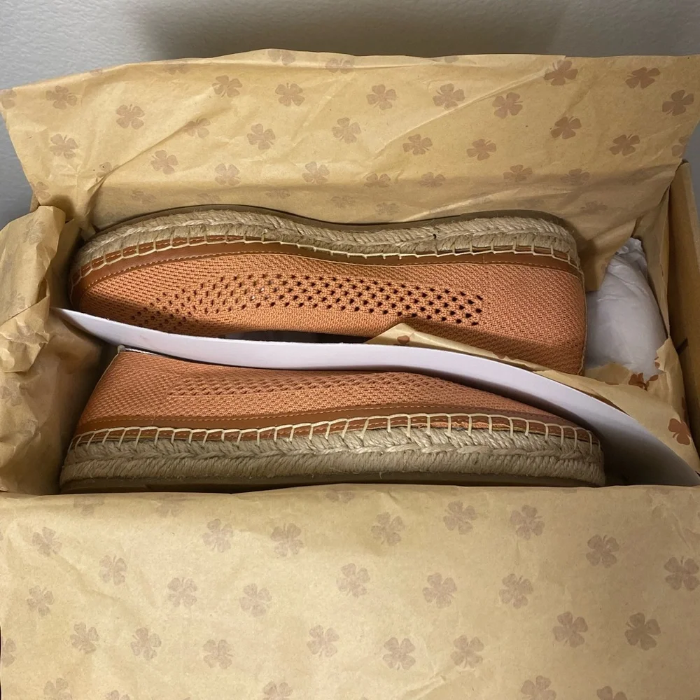NWB Lucky Brand Women's Orena Knit Corange Espadrille Platform Flats Size 7